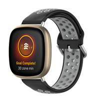 Strap-it Fitbit Versa 3 sport bandje (zwart/grijs)