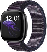 Strap-it Fitbit Sense nylon bandje (indigo blauw)