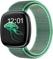 Strap-it Fitbit Sense nylon bandje (mint groen)