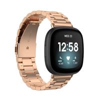 Strap-it Fitbit Sense stalen bandje (rosé goud)
