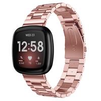 Strap-it Fitbit Versa 3 stalen bandje (rosé pink)
