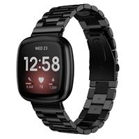 Strap-it Fitbit Versa 3 stalen bandje (zwart)