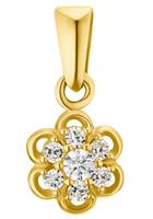 amor Hanger met motief voor dames, goud 750, zirkonia synth. | bloem