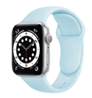 Strap-it Apple Watch 6 silicone band (lichtblauw)