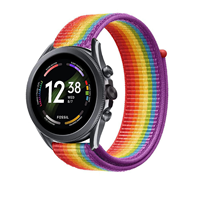 Strap-it Fossil Gen 6 - 44mm nylon band (regenboog)