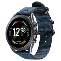 Strap-it Fossil Gen 6 - 44mm nylon gesp band (blauw)
