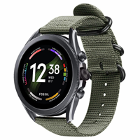 Strap-it Fossil Gen 6 - 44mm nylon gesp band (groen