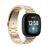 Strap-it Fitbit Versa 3 stalen bandje (champagne goud)