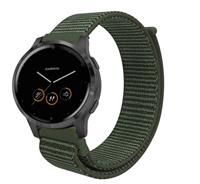 Strap-it Garmin Vivoactive 4s nylon band - 40mm - donkergroen