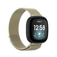 Strap-it Fitbit Versa 3 Milanese band (licht goud)