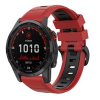 Strap-it Garmin Fenix 7x sport gesp band (rood/zwart)