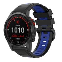 Strap-it Garmin Fenix 7x sport gesp band (zwart/blauw)