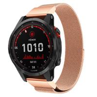 Strap-it Garmin Fenix 7 Milanese band (rosé goud)