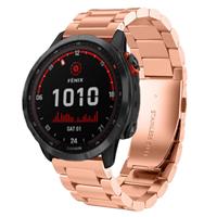 Strap-it Garmin Fenix 7x stalen band (rosé goud)