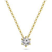 Diamonde Geelgoud collier met solitair hanger SOL-Y228-025-G2