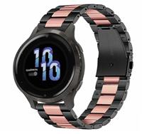 Strap-it Garmin Venu 2s stalen band - 40mm - zwart/roze