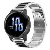 Strap-it Garmin Venu 2s stalen band - 40mm - zilver/zwart