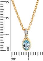 Firetti Ketting met hanger met blauwe topaas (behandeld), zirkoon (synthetisch)