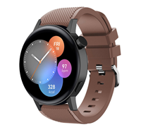 Strap-it Huawei Watch GT 3 42mm siliconen bandje (koffiebruin)