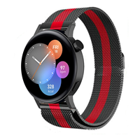 Strap-it Huawei Watch GT 3 42mm Milanese band (zwart/rood)