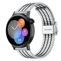 Strap-it Huawei Watch GT 3 42mm luxe stalen bandje (zwart-zilver)