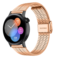 Strap-it Huawei Watch GT 3 42mm luxe stalen bandje (rose goud)