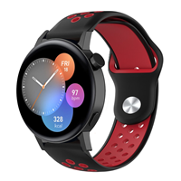 Strap-it Huawei Watch GT 3 42mm sport band (zwart/rood)