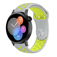 Strap-it Huawei Watch GT 3 42mm sport band (grijs/geel)