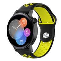 Strap-it Huawei Watch GT 3 42mm sport band (zwart/geel)