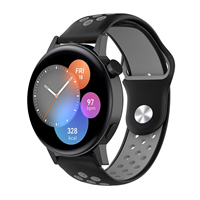 Strap-it Huawei Watch GT 3 42mm sport band (zwart/grijs)