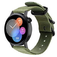 Strap-it Huawei Watch GT 3 42mm nylon gesp band (groen)