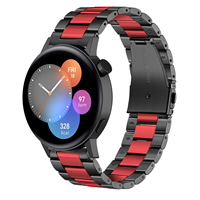 Strap-it Huawei Watch GT 3 42mm stalen band (zwart/rood)