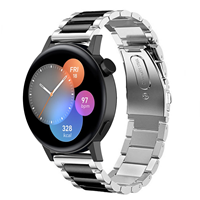 Strap-it Huawei Watch GT 3 42mm stalen band (zilver/zwart)