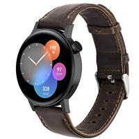 Strap-it Huawei Watch GT 3 42mm leren bandje (donkerbruin)