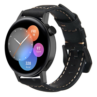 Strap-it Huawei Watch GT 3 42mm leren bandje (zwart)