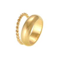Elli PREMIUM Dames Bandring Set Basic Twisted in 925 Sterling Silver verguld