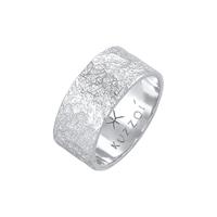 KUZZOI KUZZOI Ring Heren Bandring Organische structuur in 925 Sterling Zilver