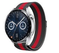 Strap-it Huawei Watch GT 3 46mm Milanese band (zwart/rood)