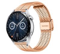 Strap-it Huawei Watch GT 3 46mm roestvrij stalen band (rosé goud)