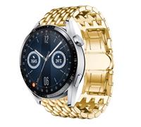 Strap-it Huawei Watch GT 3 46mm stalen draak band (goud)