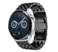 Strap-it Huawei Watch GT 3 46mm stalen draak band (zwart)