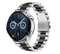 Strap-it Huawei Watch GT 3 46mm stalen band (zilver/zwart)