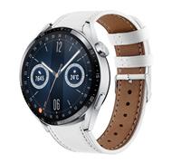 Strap-it Huawei Watch GT 3 46mm bandje leer (wit)