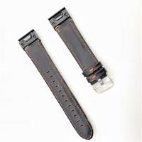Strap-it Garmin Fenix 7 leren bandje (donkerbruin)