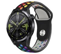 Strap-it Huawei Watch GT 3 46mm sport band (zwart kleurrijk)