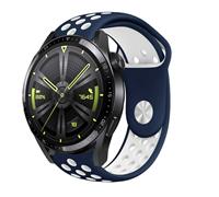 Strap-it Huawei Watch GT 3 46mm sport band (blauw/wit)