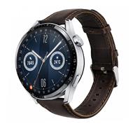 Strap-itÂ Strap-it Huawei Watch GT 3 46mm leren band (donkerbruin)