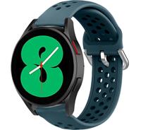 Strap-itÂ Strap-it Samsung Galaxy Watch 4 - 44mm siliconen bandje met gaatjes (rock green)