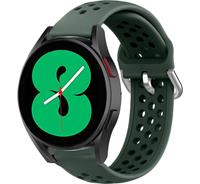 Strap-itÂ Strap-it Samsung Galaxy Watch 4 - 44mm siliconen bandje met gaatjes (legergroen)