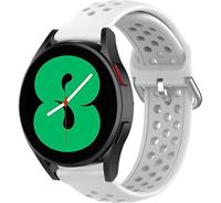 Strap-itÂ Strap-it Samsung Galaxy Watch 4 - 44mm siliconen bandje met gaatjes (wit)